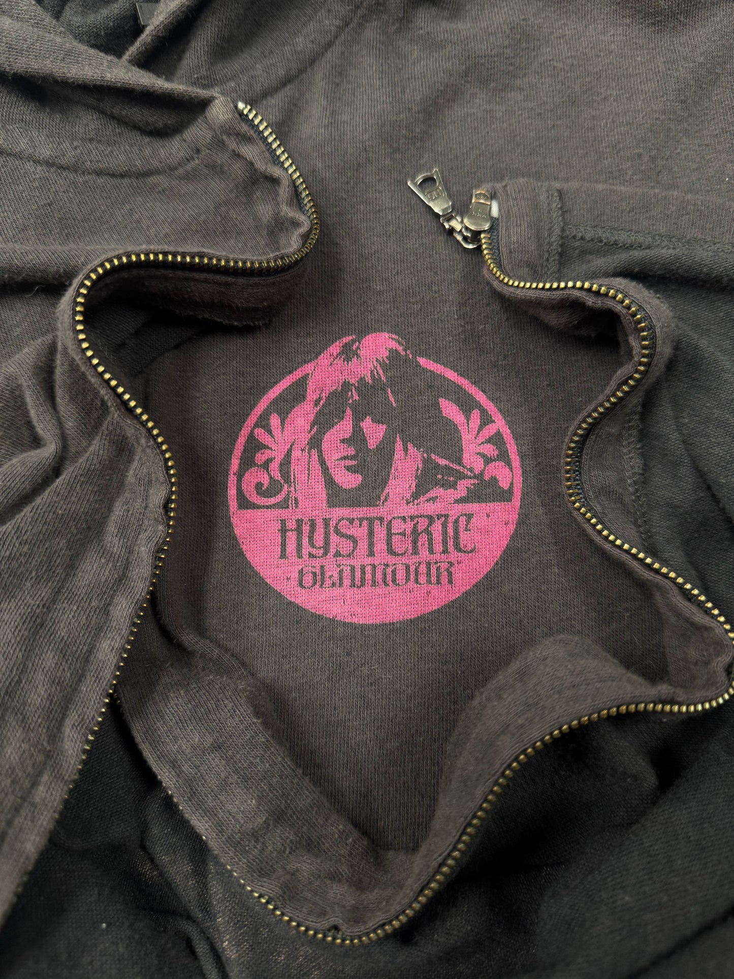 Hysteric Glamour Faded Brown/Pink Zip Up Hoodie