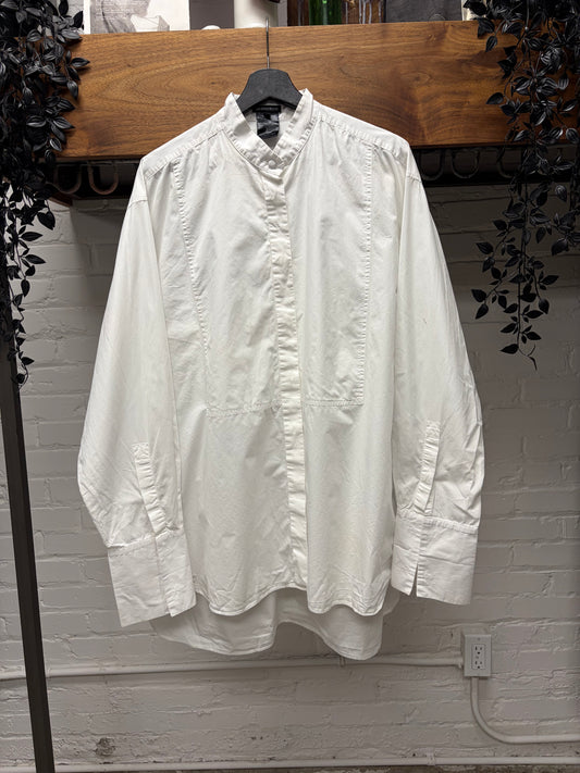 Ann Demeulemeester ‘Tuxedo Collar’ White French Button Up Shirt