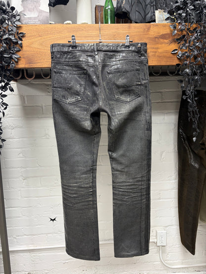 AW2008 Dior Homme ‘Luster’ Wax Coated Black Skinny Jeans