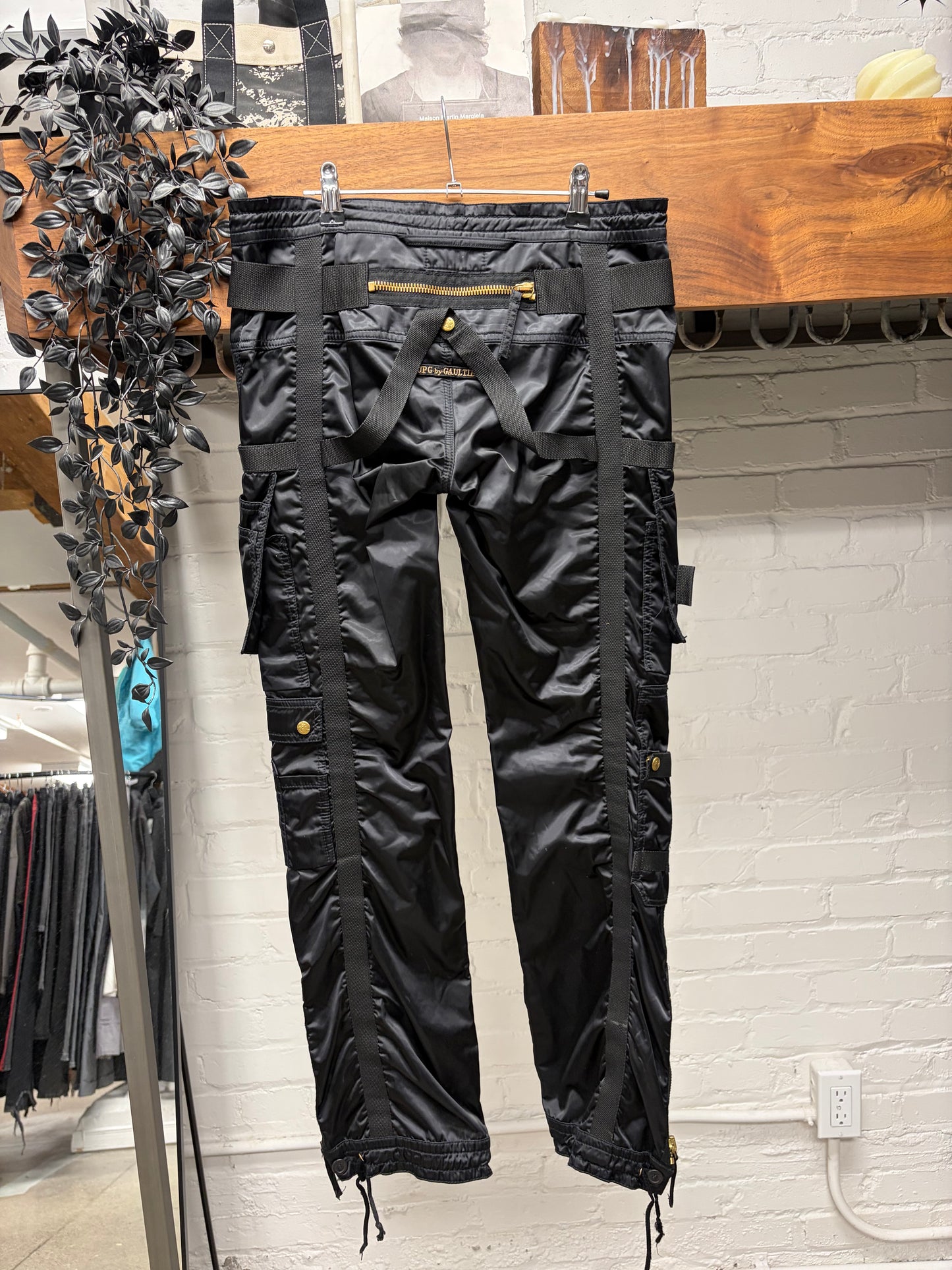 AW2003 Jean Paul Gaultier ‘Parachute’ Black Bondage Cargo Pants