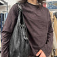 Balenciaga ‘Chevre’ Ring Handle Black Lambskin Leather Hobo Bag