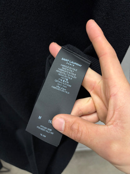 2021 Saint Laurent ‘Staff Uniform’ Black Wool Knit Sweater