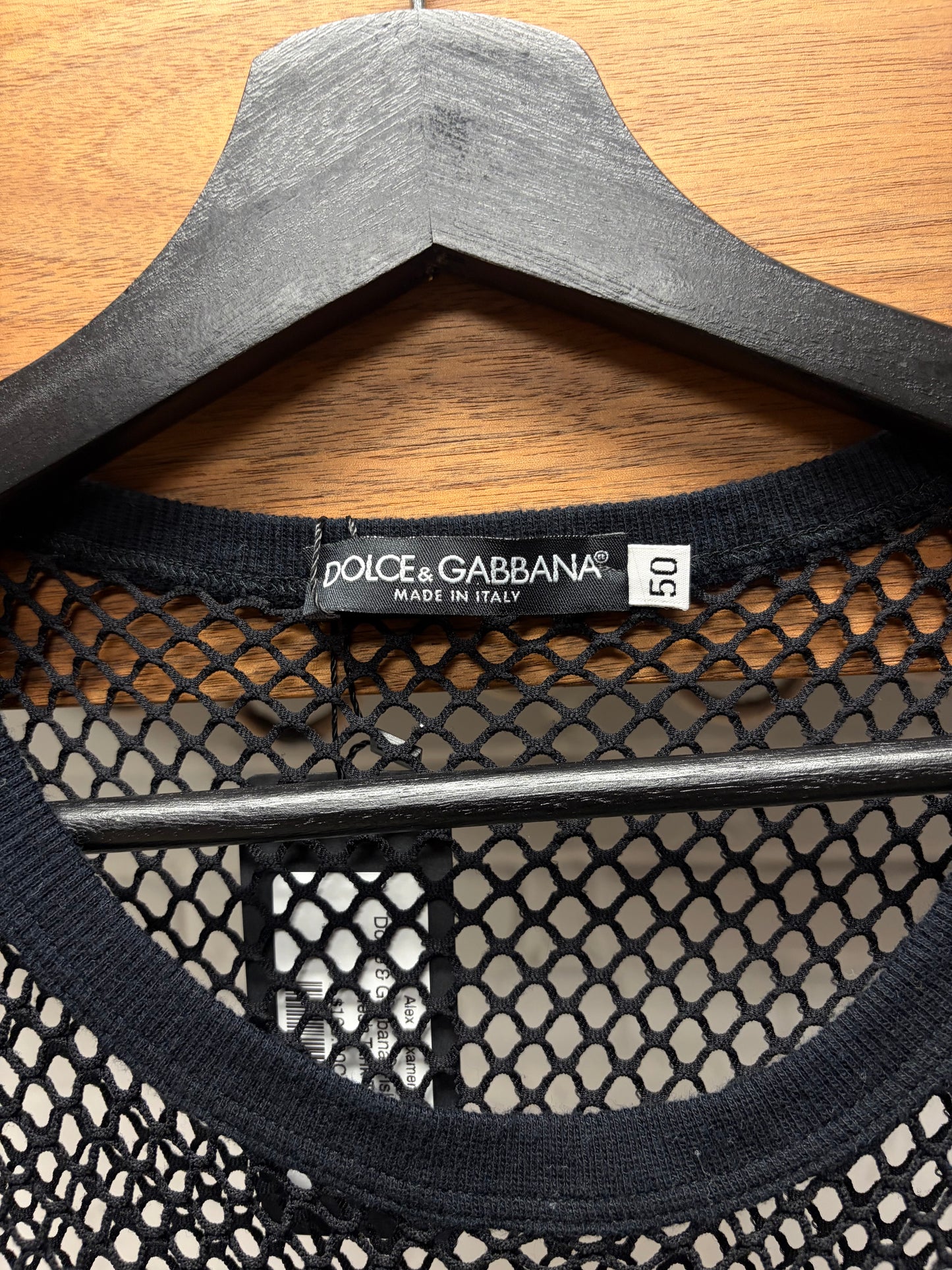Dolce & Gabbana ‘Fishnet’ Black Mesh Tank Top