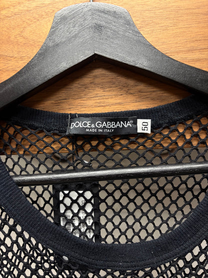 Dolce & Gabbana ‘Fishnet’ Black Mesh Tank Top