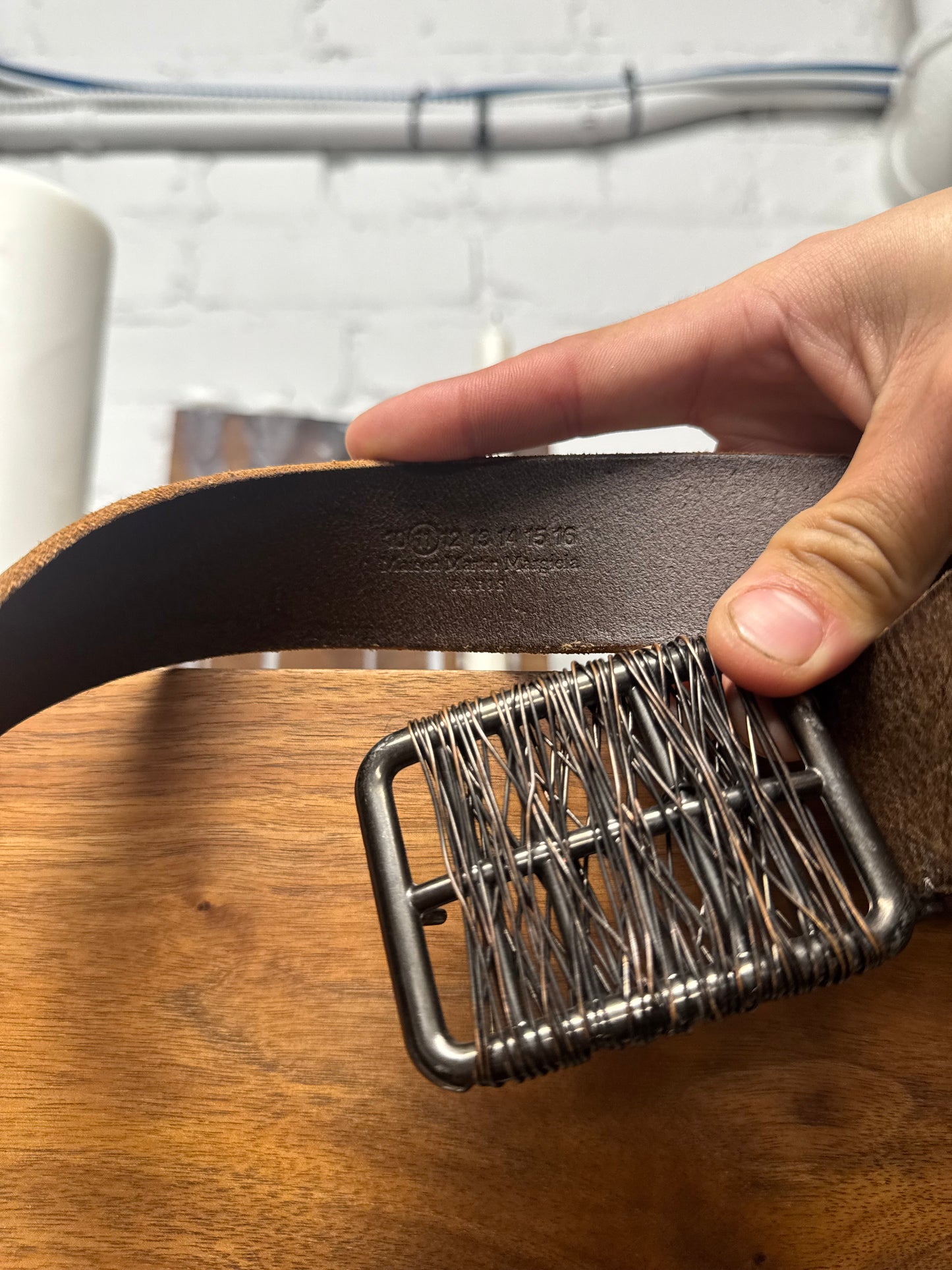 AW2008 Maison Martin Margiela ‘Metal Wire’ Buckle Leather Belt
