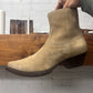 Saint Laurent Brow n Suede ‘Lukas’ Cuban Heel Pointed Toe Boots