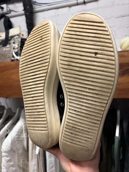 Rick Owens Pentagram Black Canvas Ramones High Top Sneakers