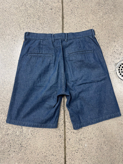 Kapital Side Stripe Blue Denim Shorts