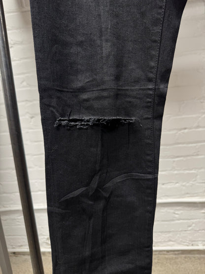 2017 Saint Laurent Black Distressed ‘D02’ Skinny Jeans