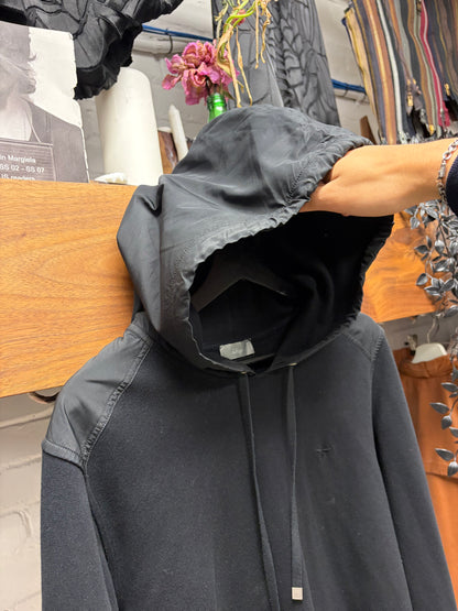 Dior Homme Nylon/Cotton Panelled Hood and Shoulders Drawstring Hoodie