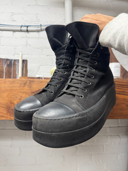 Rick Owens ‘Double Bumper’ Canvas ‘Ramones’ High Top Sneakers