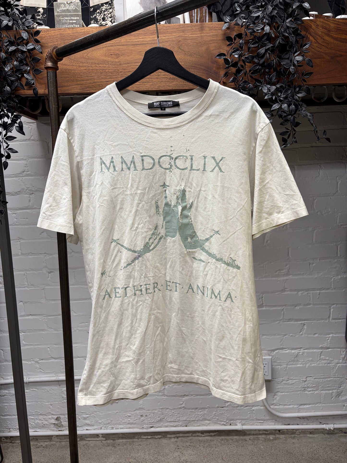 AW2006 Raf Simons Icarus Surgit ‘Aether et Anima’ White Graphic T-Shirt