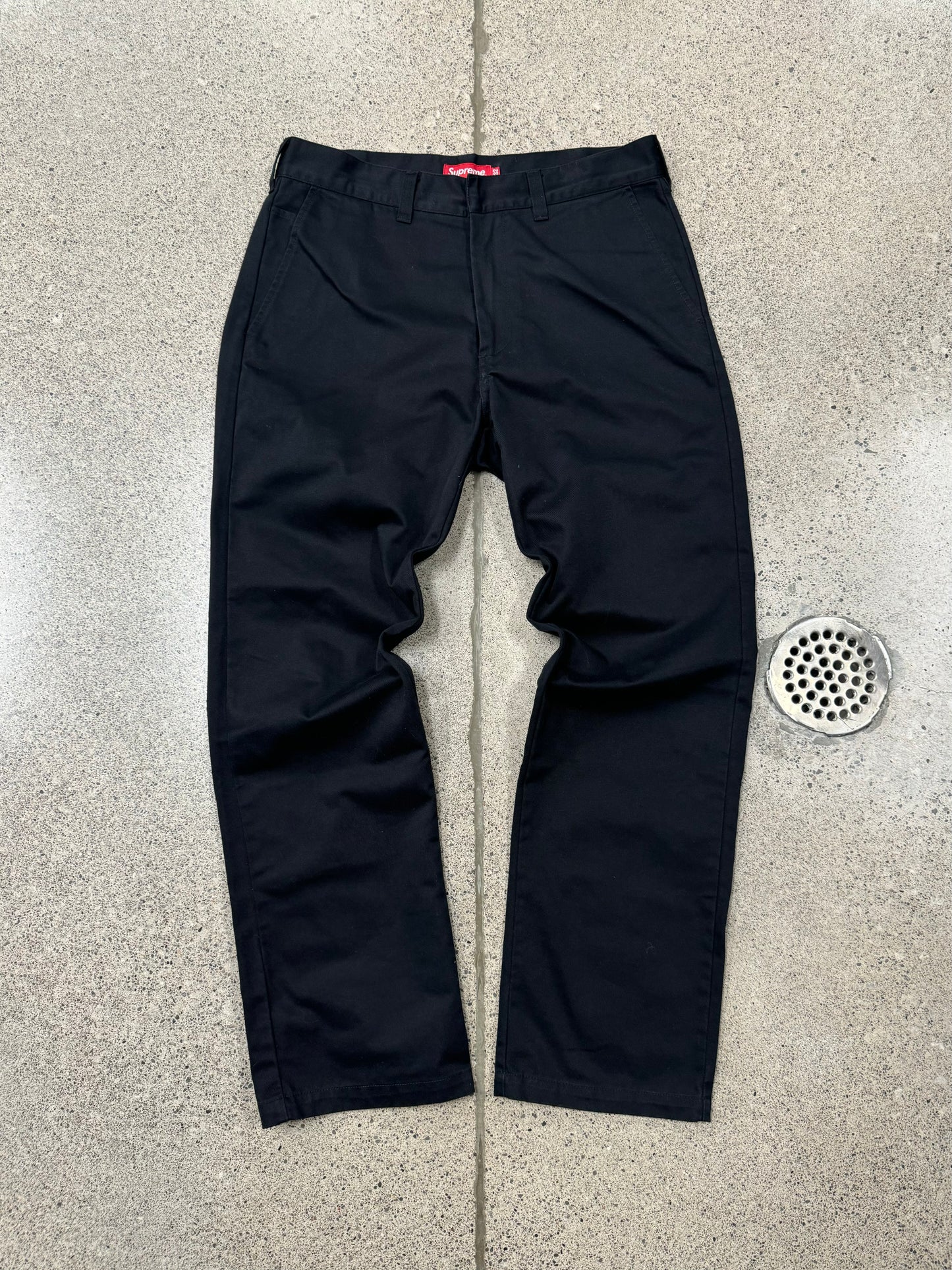 Supreme Straight Leg Black Work Pants