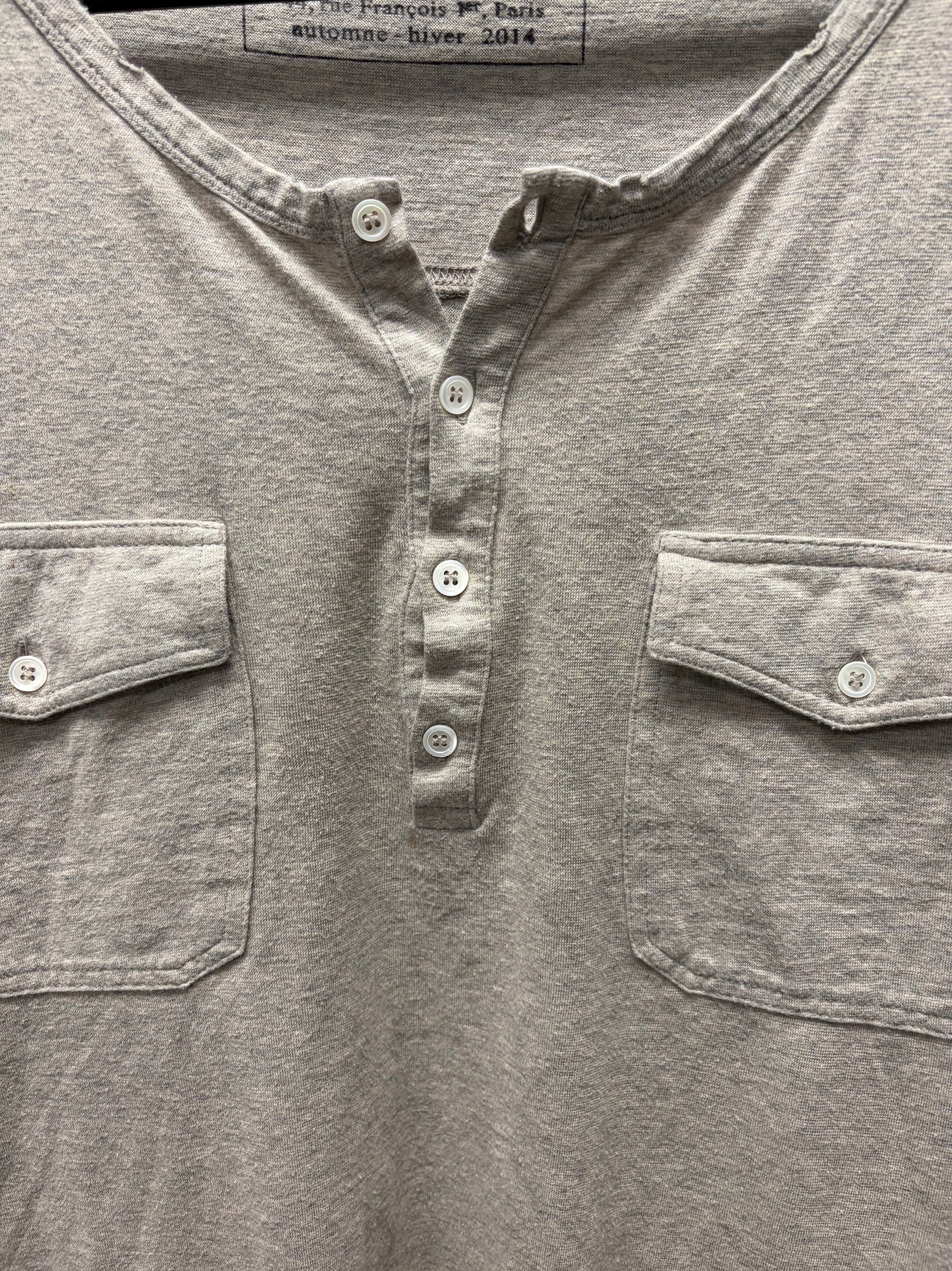 AW2014 Balmain ‘Henley’ Cotton Short Sleeve Shirt