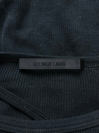 Helmut Lang Back Cutout Ribbed Black Longsleeve Shirt
