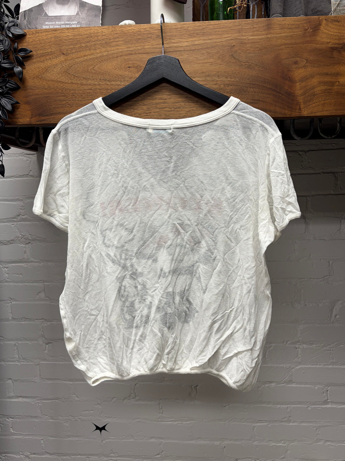2000s Hysteric Glamour ‘Stoner’ Mushroom Caricature White Graphic T-Shirt