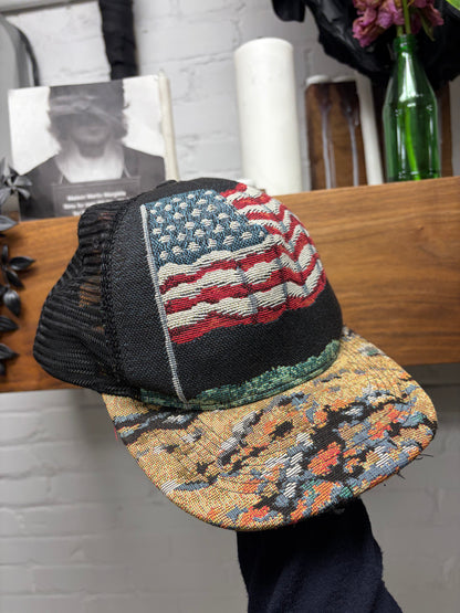 SS2016 Saint Laurent by Hedi Slimane ‘Moon Landing’ American Flag Trucker Hat