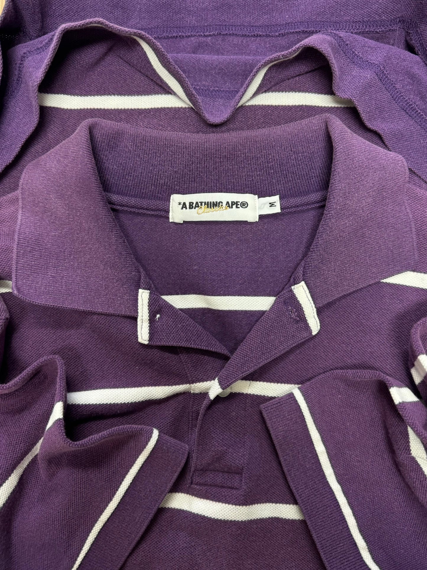 2000s Bape by Nigo Purple Striped Polo