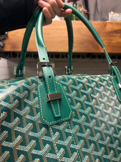 Goyard ‘Boeing 55’ Green Canvas Monogram Weekender Duffle Bag
