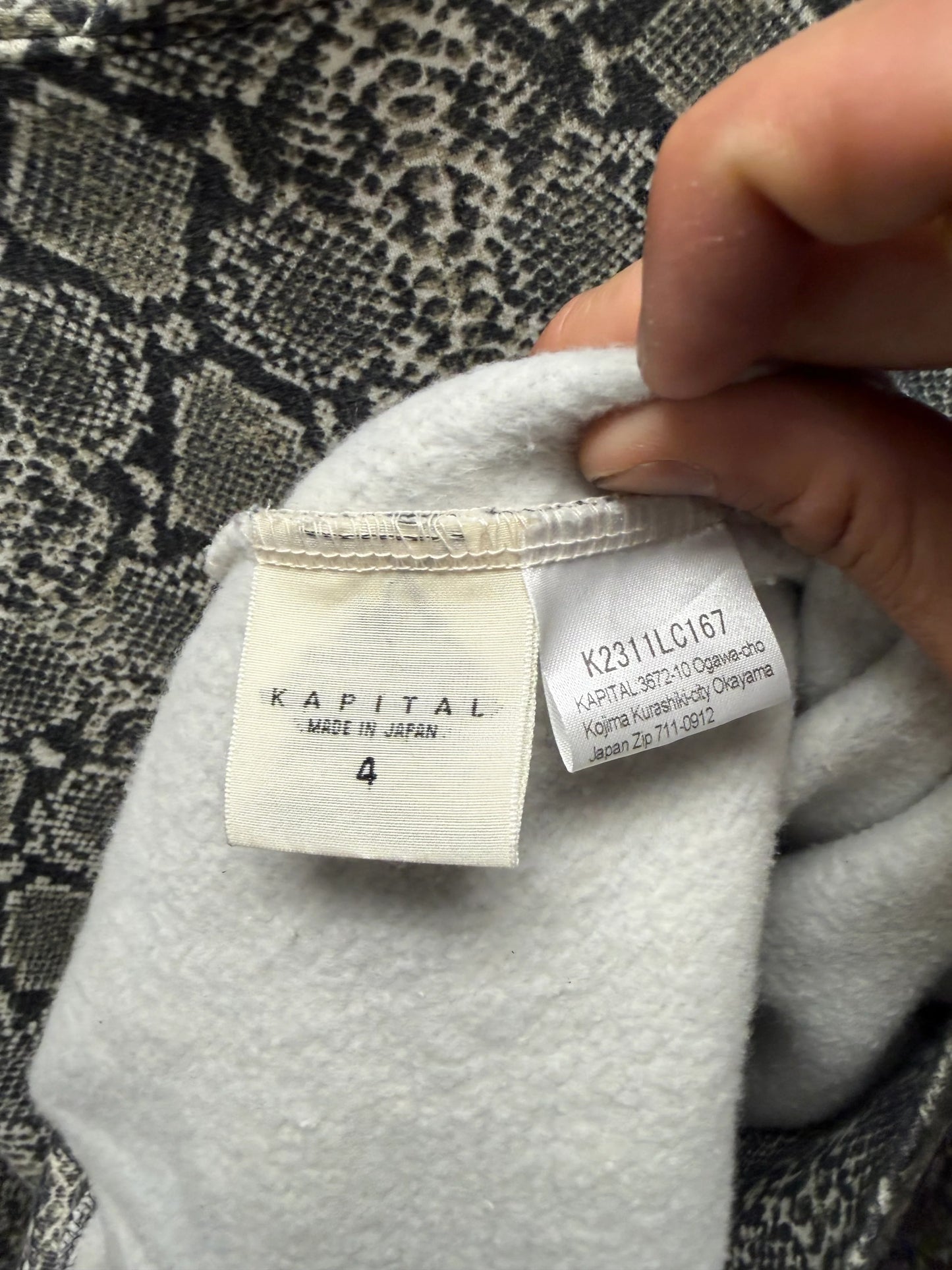 Kapital Snakeskin Print Pullover Hoodie