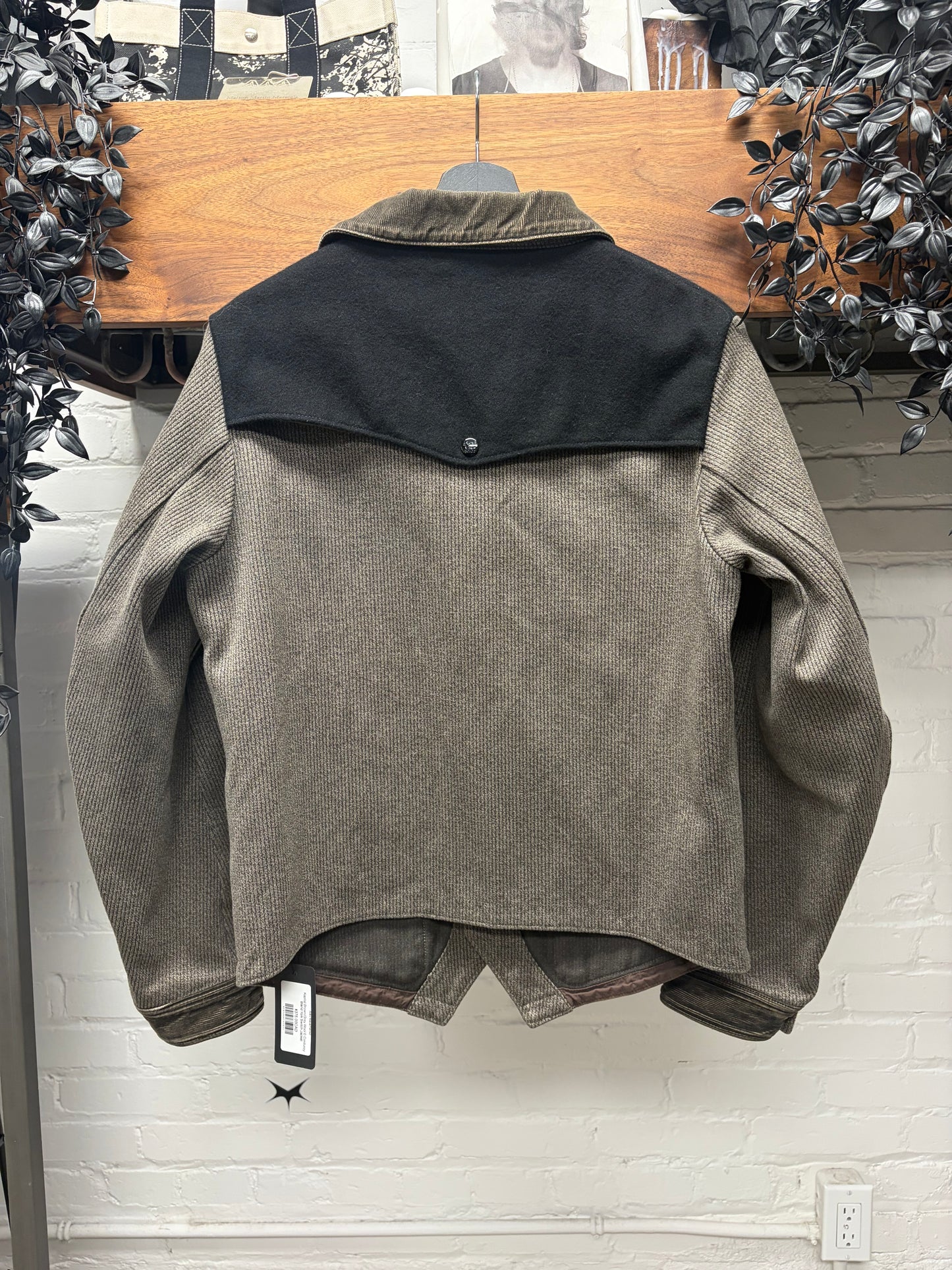 Kapital Brown Wool & Corduroy Western Button Snap Trucker Jacket