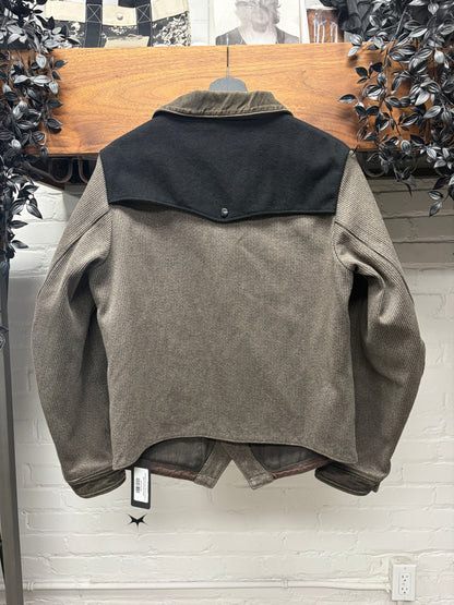 Kapital Brown Wool & Corduroy Western Button Snap Trucker Jacket