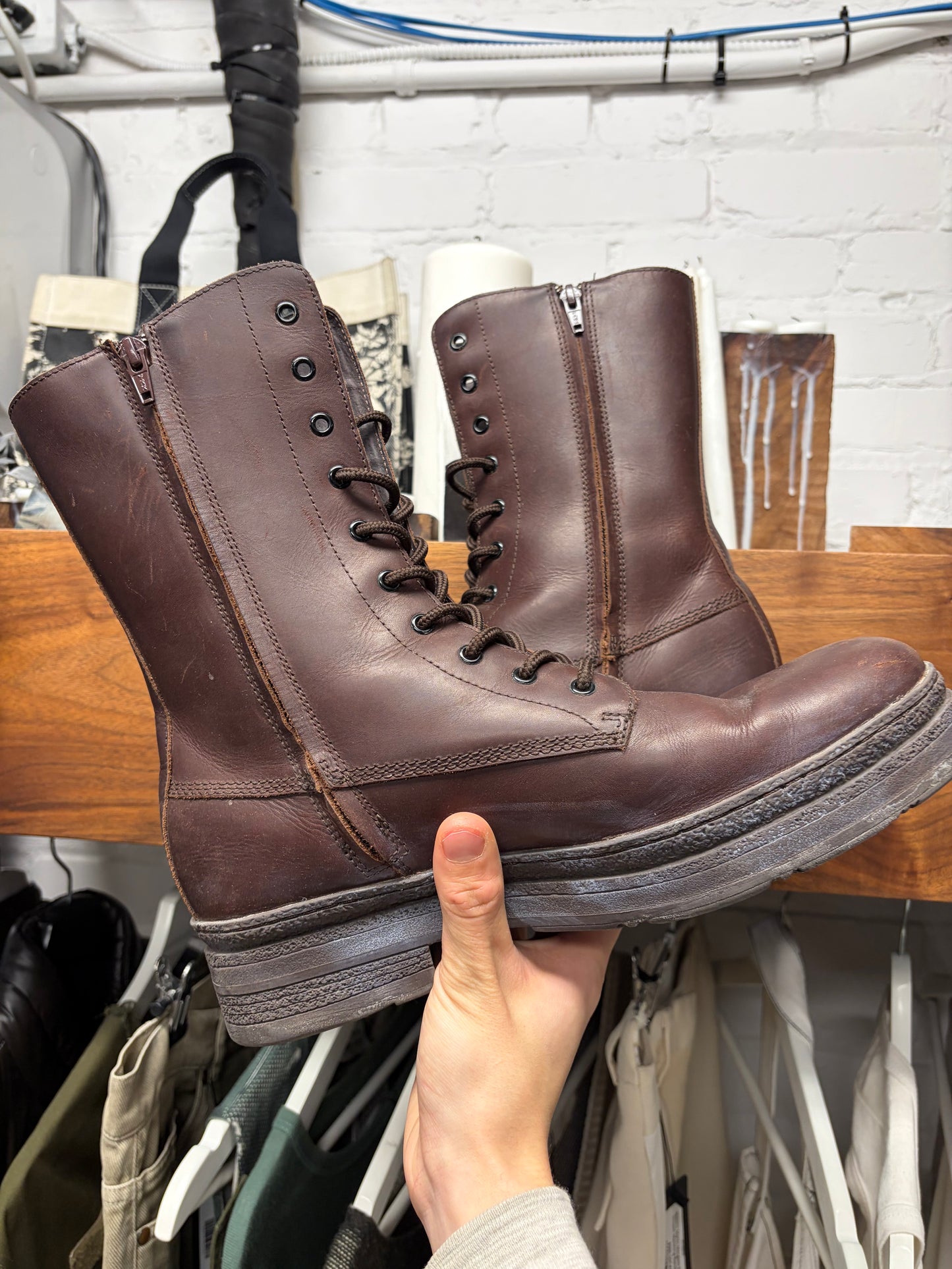 AW2012 Yohji Yamamoto Pour Homme Full Grain Horse Leather Combat Boots