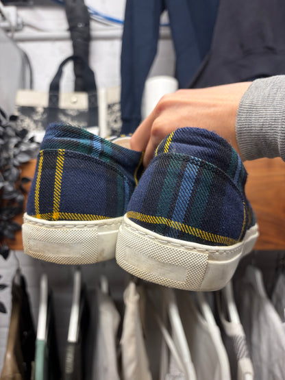 Comme Des Garçons Shirt Tartan Plaid Canvas Low Top Sneakers