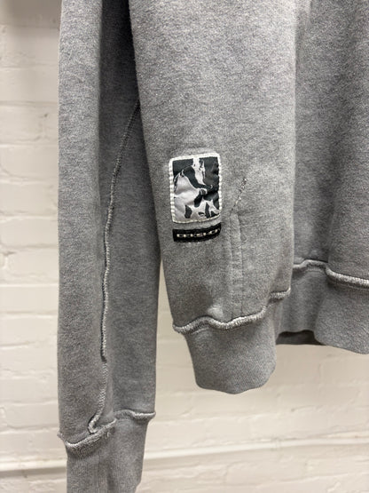 Rick Owens ‘Granville’ Heather Grey Pullover Hoodie