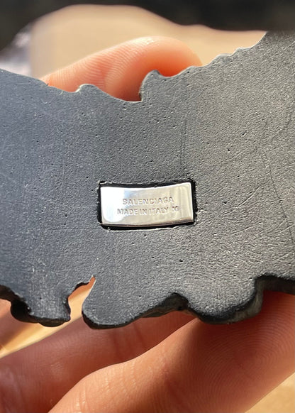 FW2022 Balenciaga ‘Tyre’ Melted Rubber Black Bangle Bracelet