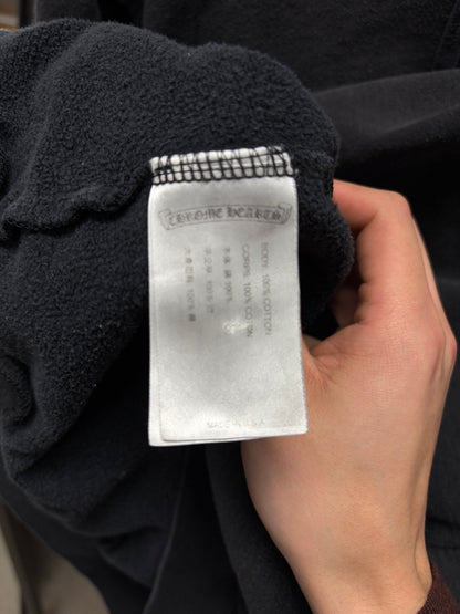 Vintage Chrome Hearts ‘T-Bar’ Floral Cross Logo Black Pullover Hoodie