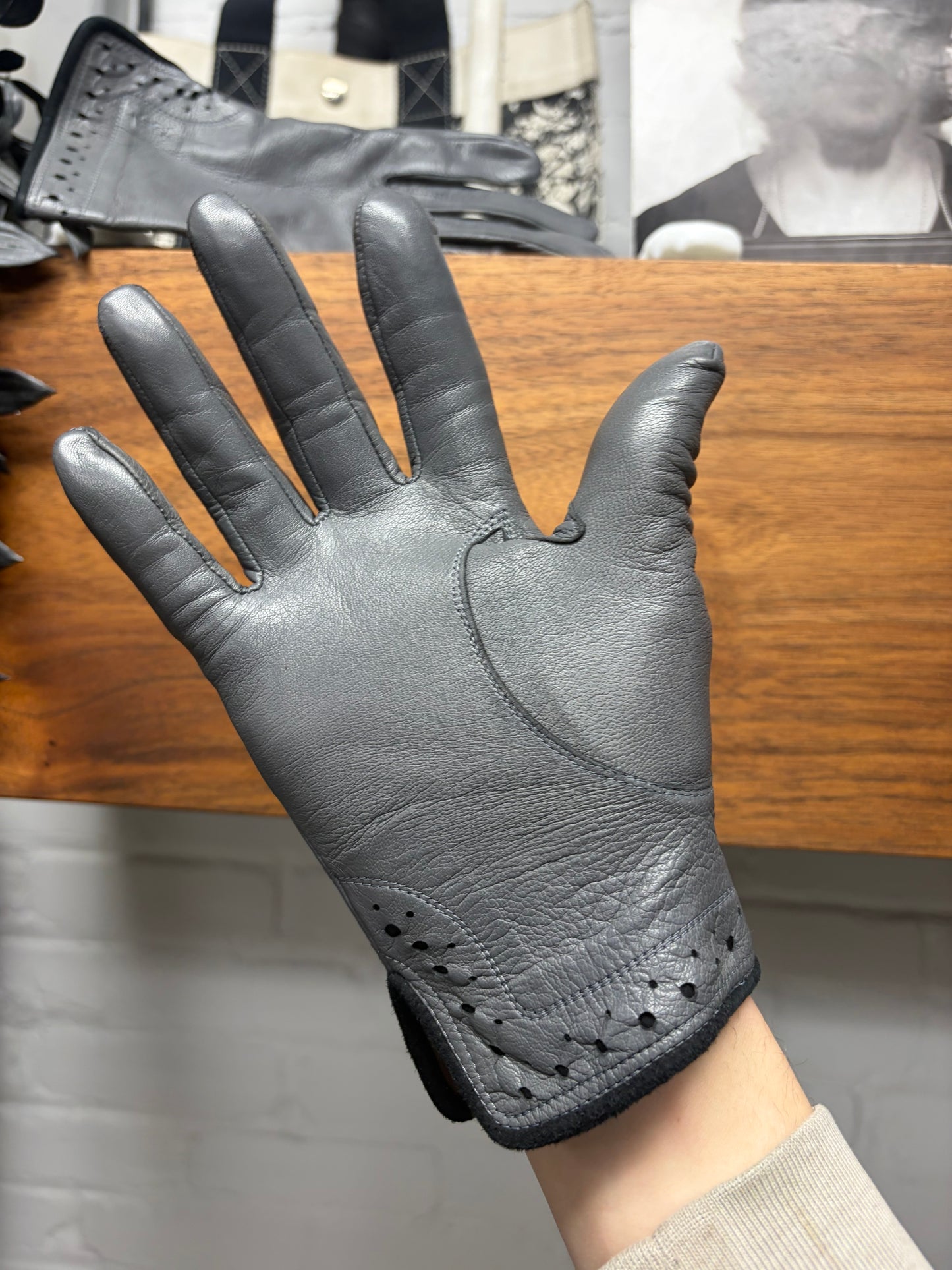 Vintage Yves Saint Laurent ‘Laser Perforated’ Leather Gloves