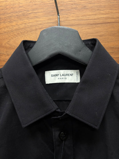 Saint Laurent ‘Staff Uniform’ Black Cotton Button Up T-Shirt