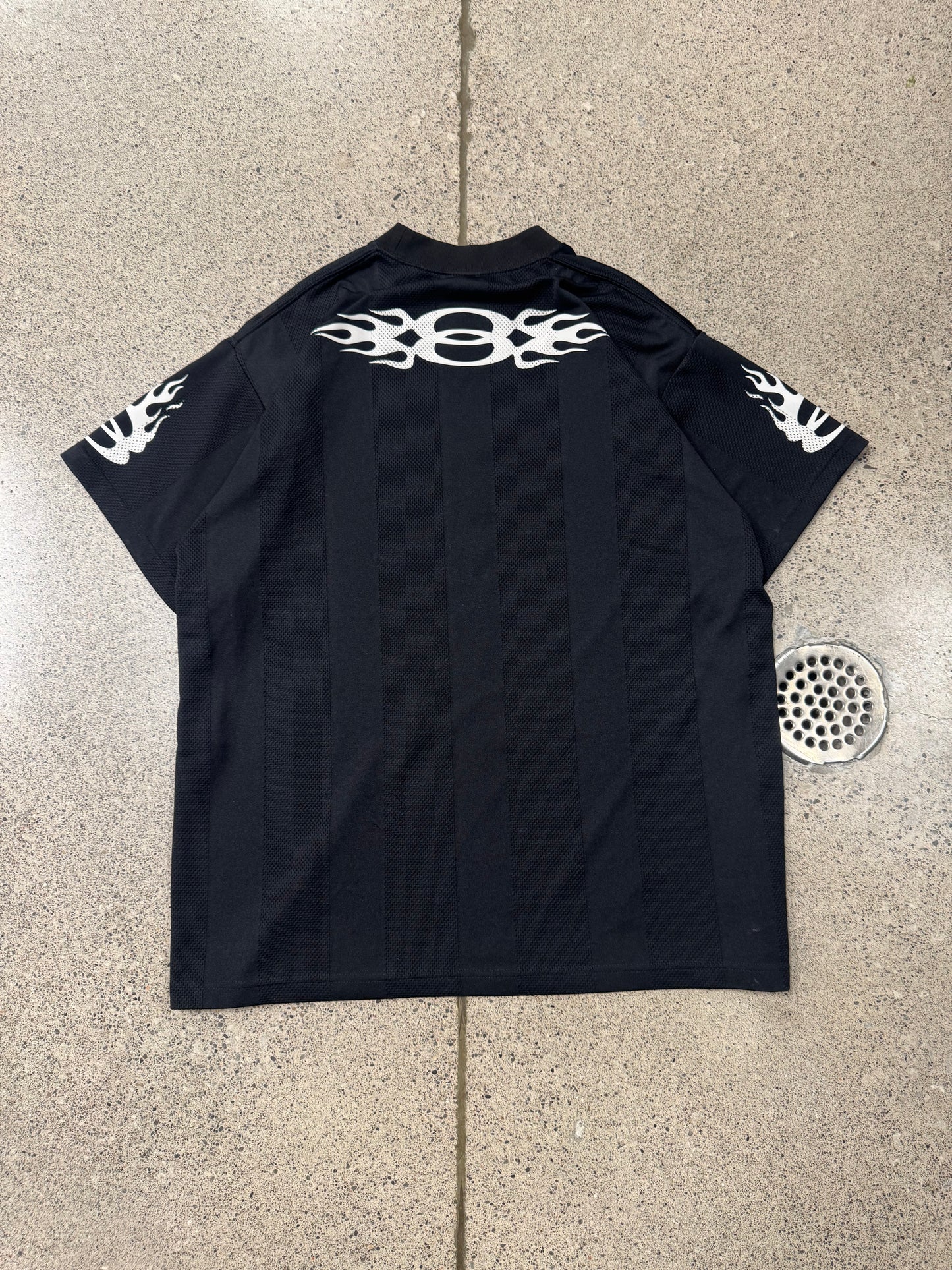 2024 Balenciaga ‘Unity Flame’ Mesh Logo Jersey T-Shirt