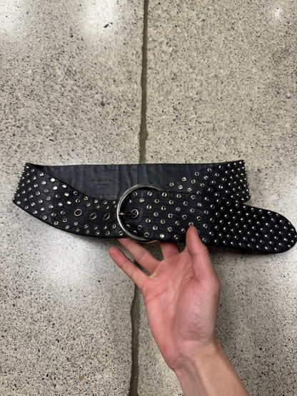 Saint Laurent Studded Lambskin Leather Belt