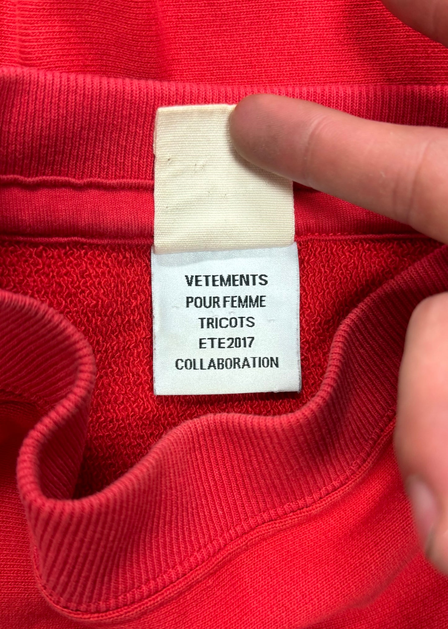 SS2017 Vetements x Champion Distressed Sweatshirt