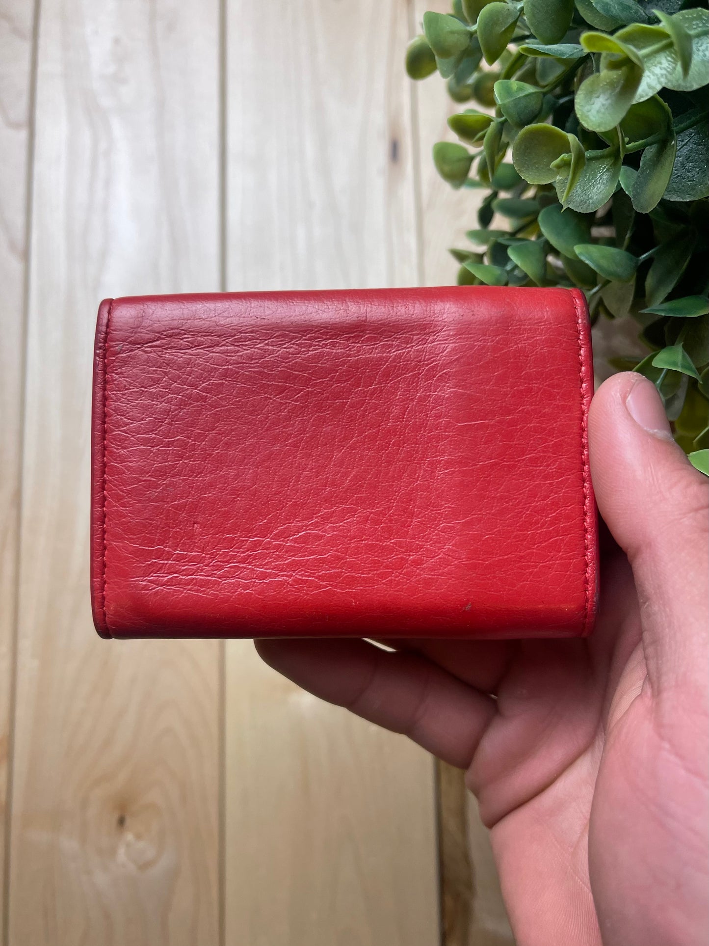 Balenciaga ‘Papier’ Trifold Mini Leather Compact Wallet