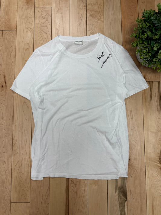 Saint Laurent ‘Autographed’ Basic Tee