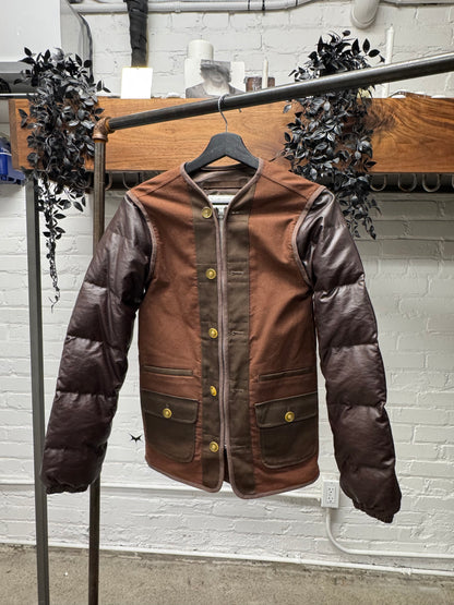 2000s Mihara Yasuhiro Leather Down Filled 2 Piece Puffer Jacket