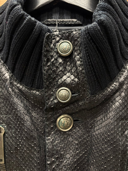 SS2005 Gucci by Frida Giannini ‘Madonna’ Black Genuine Python Leather Bomber Jacket