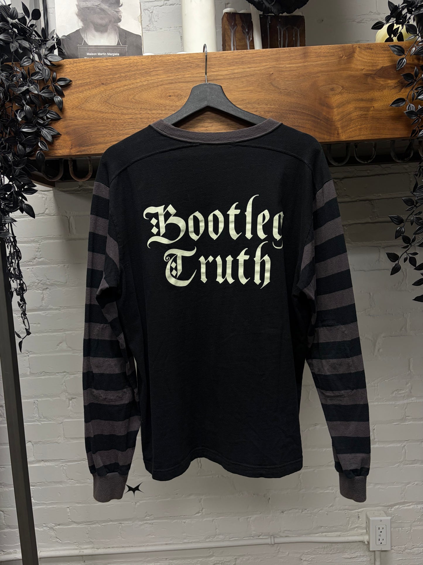 AW2018 Undercover ‘Bootleg Truth’ Striped Black Long Sleeve Shirt