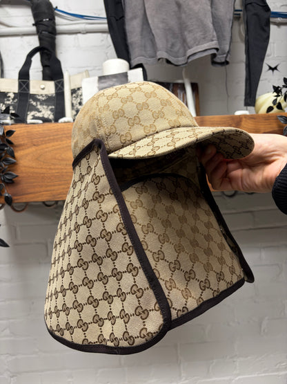 Gucci Canvas Monogram Hat with Detachable Mask/Side Flaps