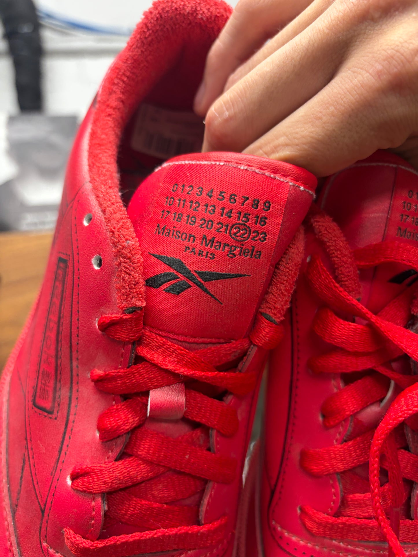 Maison Margiela x Reebok ‘Club C Classic’ Red Leather Low Top Sneakers