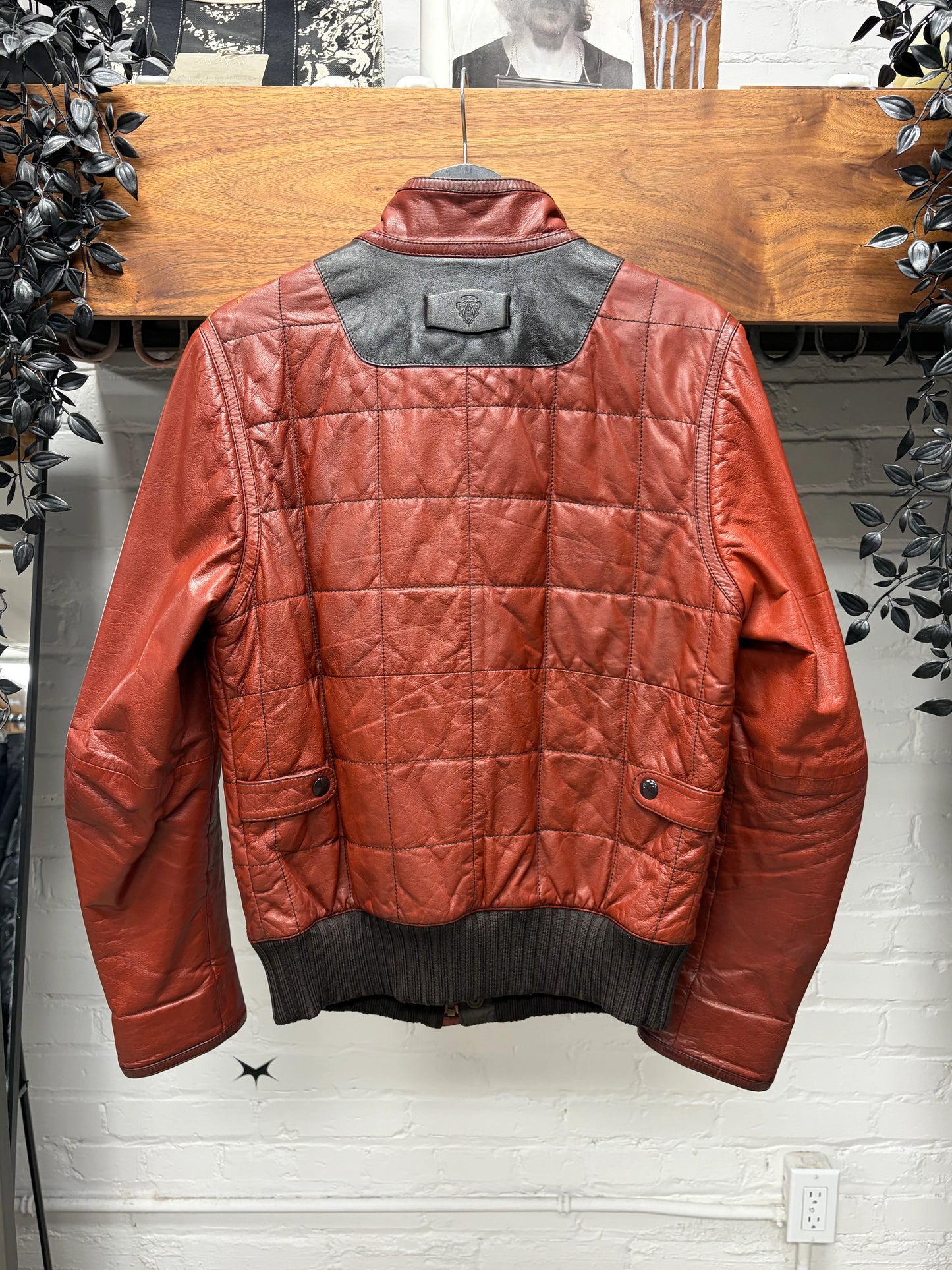 Gucci ‘Aged Red’ Military Inspired Quilted Leather Jacket