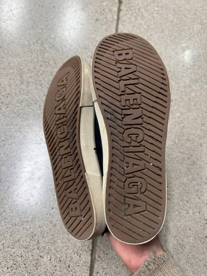 Balenciaga ‘Paris’ Distressed Canvas High Top Skate Sneakers