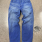 AW2023 Balenciaga ‘Thrashed’ Overdyed Blue Moleskin Denim