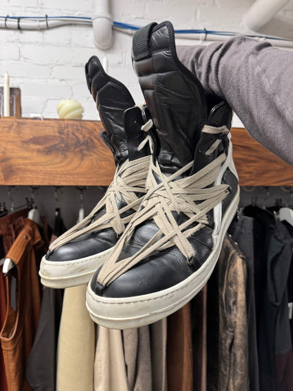 Rick Owens Pentagram Black-Milk Leather High Top Geobaskets