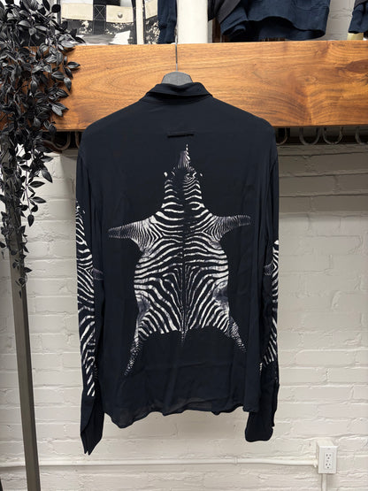 AW1998 Jean Paul Gaultier ‘Zebra Hide’ Button Snap Collared Evening Shirt