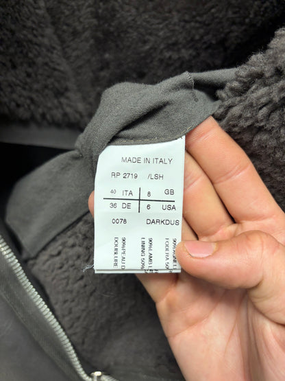 Rick Owens ‘Naska’ O&M Era Shearling Lined Dust Brown High-Neck Jacket
