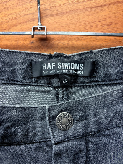 AW2005 Raf Simons Grey ‘Reconstructed’ Skinny Jeans
